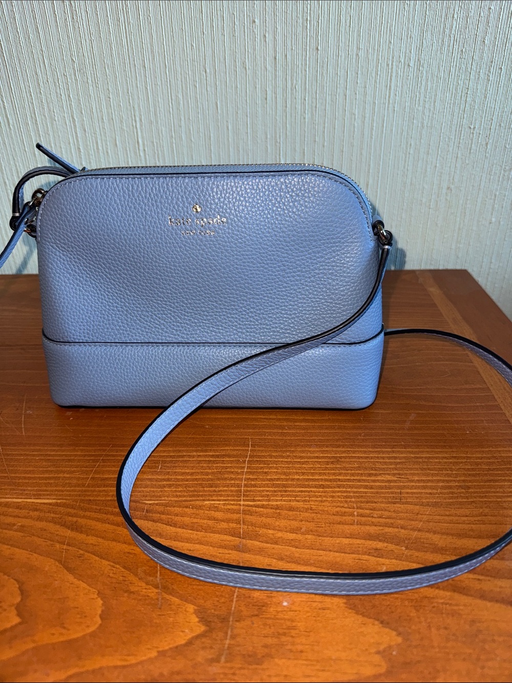kate spade Light Blue Pebbled Leather Crossbody